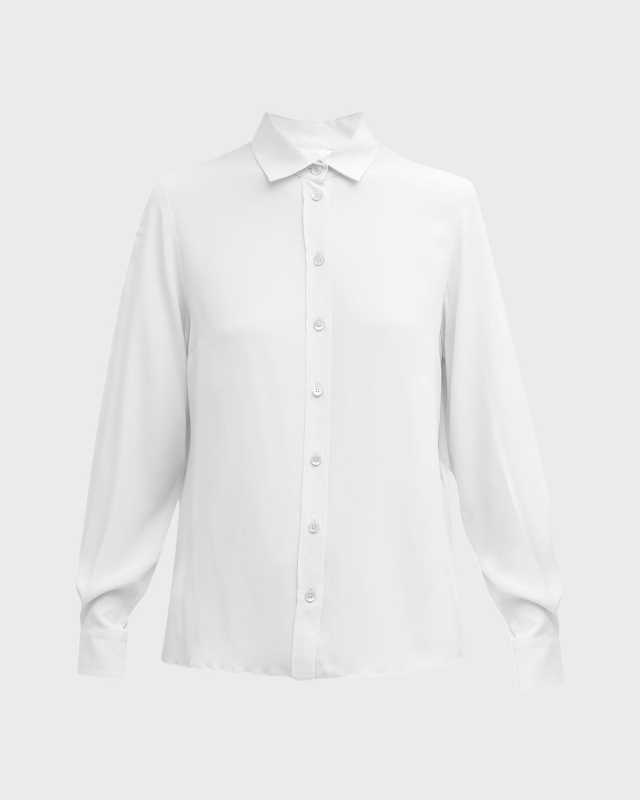 Button-Down Silk-Blend Shirt
